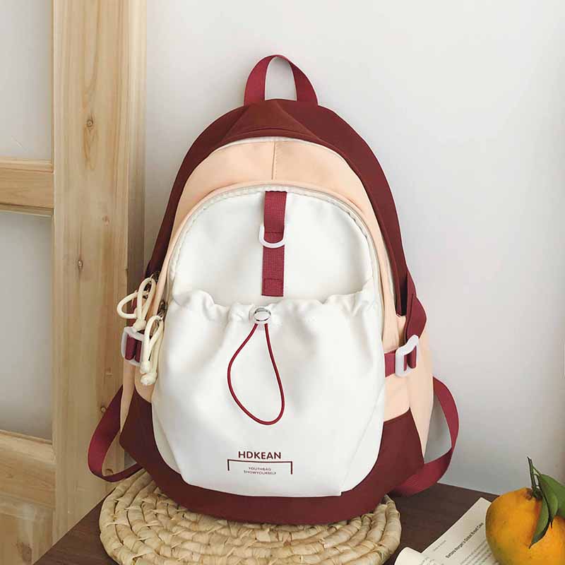 Color Block Schoolbag Junior High School Student Backpack Women's Backpack