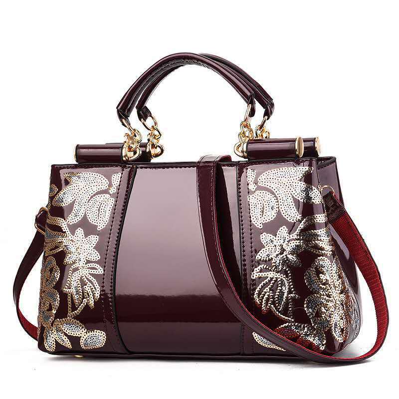 Ladies' 2026 Patent Leather Shoulder Bag: Elegant European & American Style Handbag & Crossbody for Women.