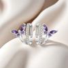S925 Silver Purple Zircon Butterfly Earrings Hoop Earrings Women Jewelry Trendy Anniversary Gifts