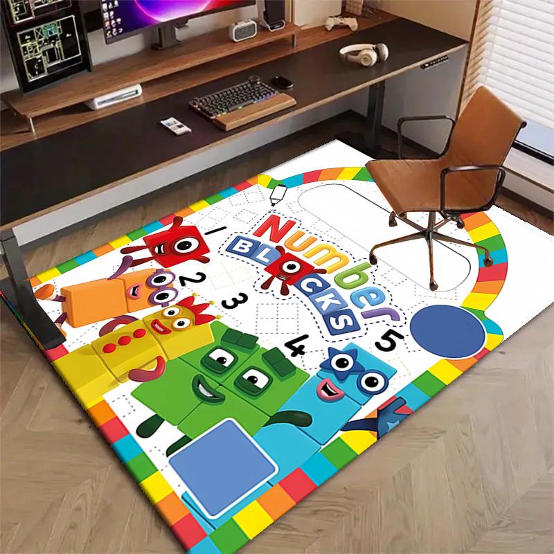 1pc 3D-Number-Blocks-Cartoon Design Printed Area Rug Carpet for Bedroom Living Room Home Decor Rugs Mat Non Slip Mat Rug for Bedside