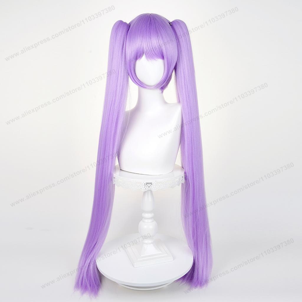 Manaka Laala Cosplay Perücke 95cm Lang Lila Damenperücken Anime Cosplay Perücke Halloween Hitzebeständig Voluminös Yaki Synthetikhaar