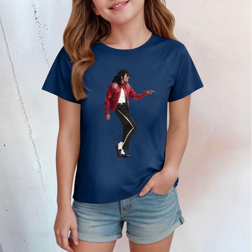 Kinder Print Rundhals Kurzarm Freizeit T-Shirt