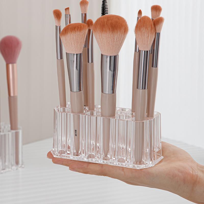 26 Holes Acrylic Nail Brushes Organizer Nail Art Kit Storage Tools Makeup Cosmetics Pen Display Case Holder Holder Showing Shelf