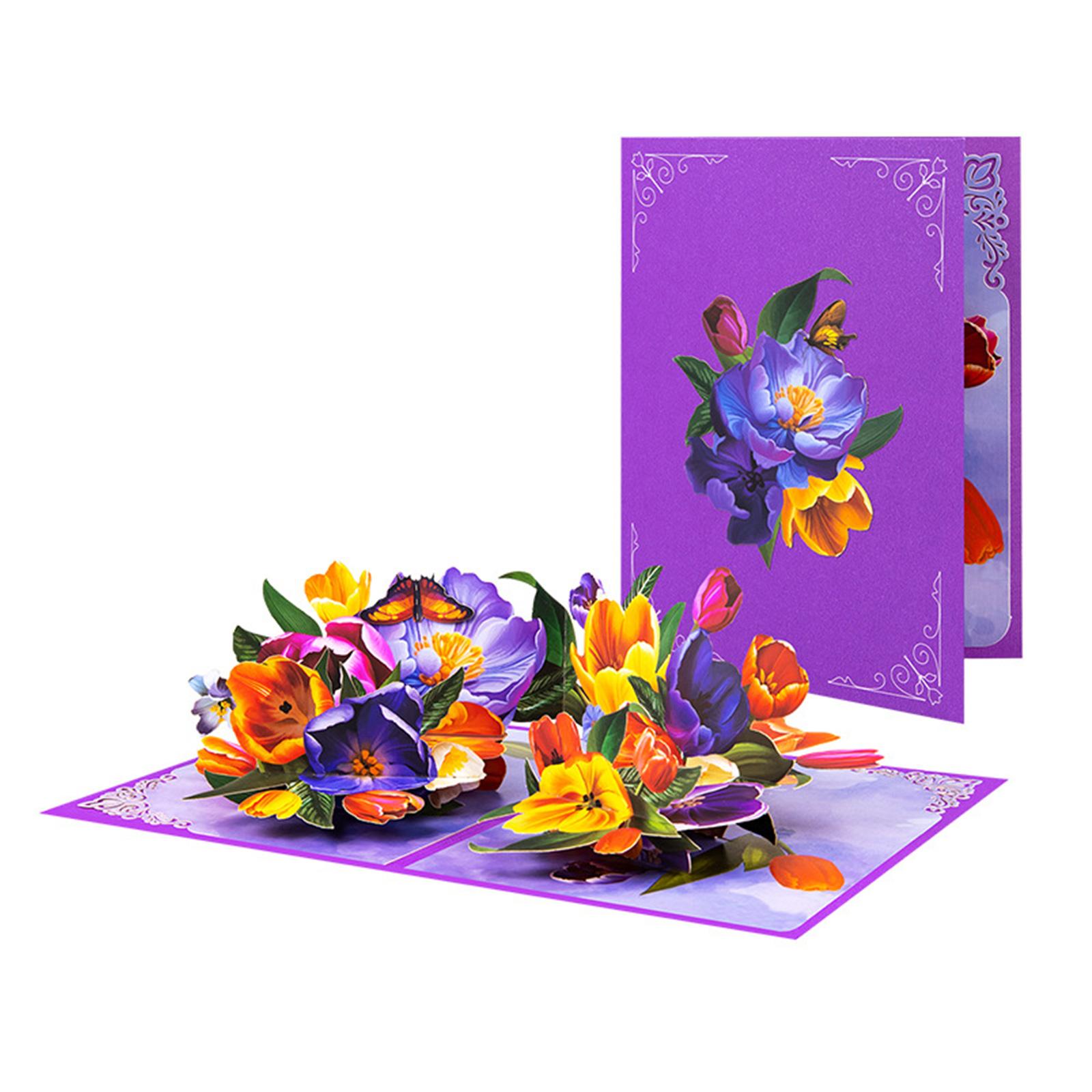 

Elegant Floral Bouquet Greeting Card Popup Designs Home Accessory for Birthdays Decoration and Special Occasions