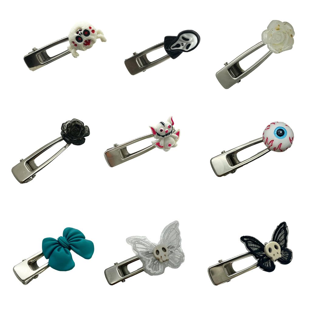 Festival Hair Pins for Female Dark Series Hair Clip Cool Girl Hair Barrettes SideBangs Clip Girls Hair Decors