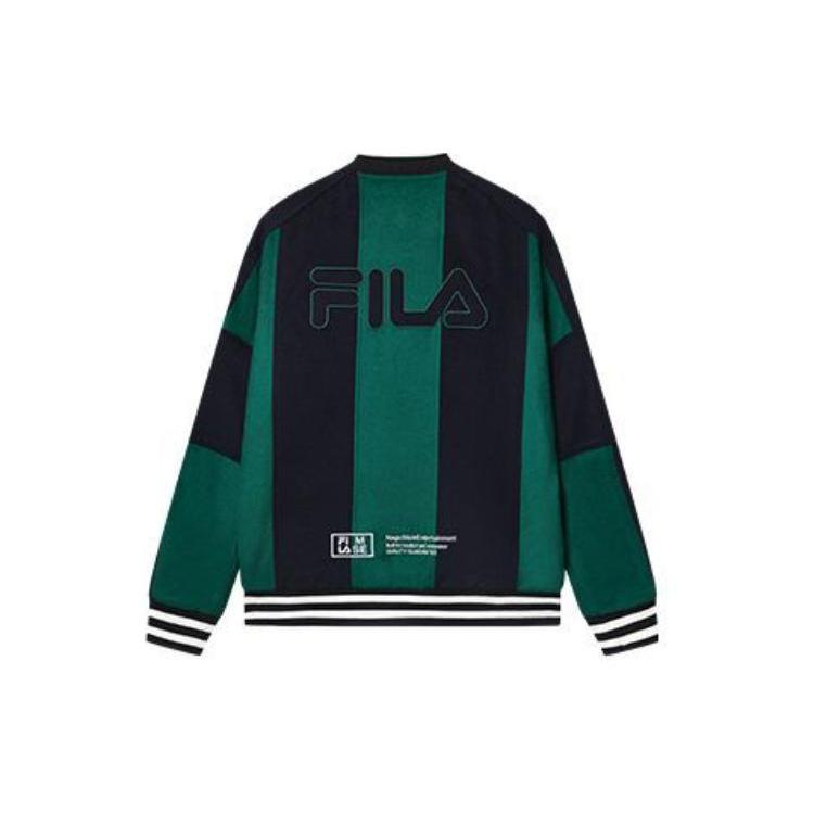 FILA Baseball Jerseys Men's Secret Mirror Blue Baseball Collar Moderate Straight Fit F11M319701F