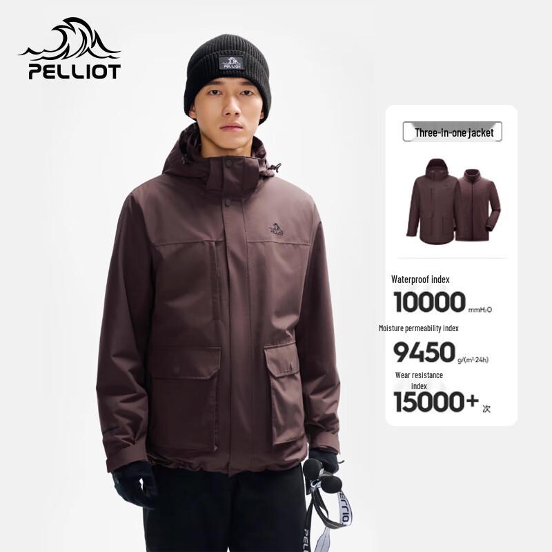 Pelliot Men s 3-in-1 Waterproof Windproof Hiking Jacket M
