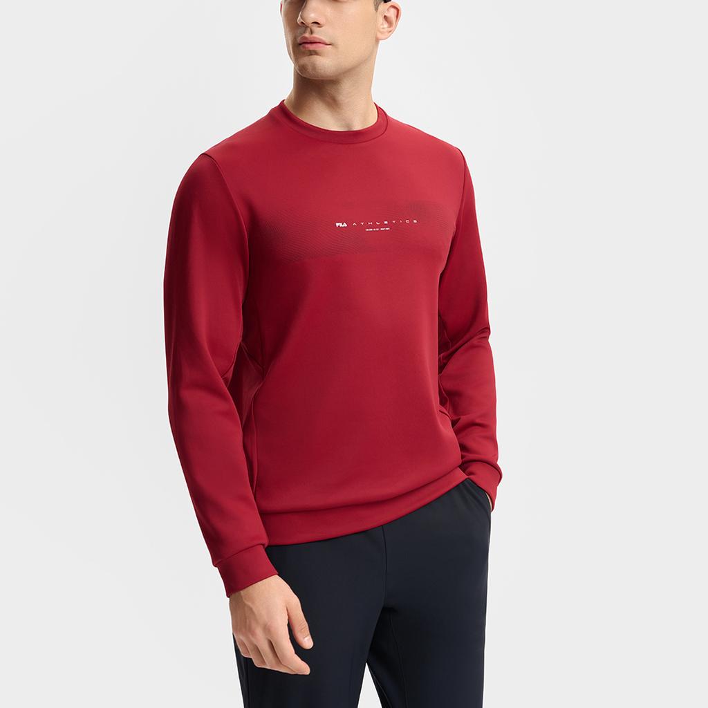 Fila Fashion Casual Knit Pullover Sweatshirt Men Sweatshirts Rust-Red A11M511221FRD