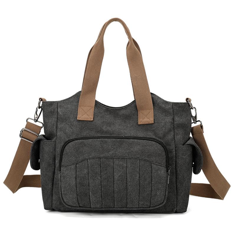 Canvas Bag Commuter Tote Bag Women's Bag Student Large Capacity Shoulder Crossbody Bag