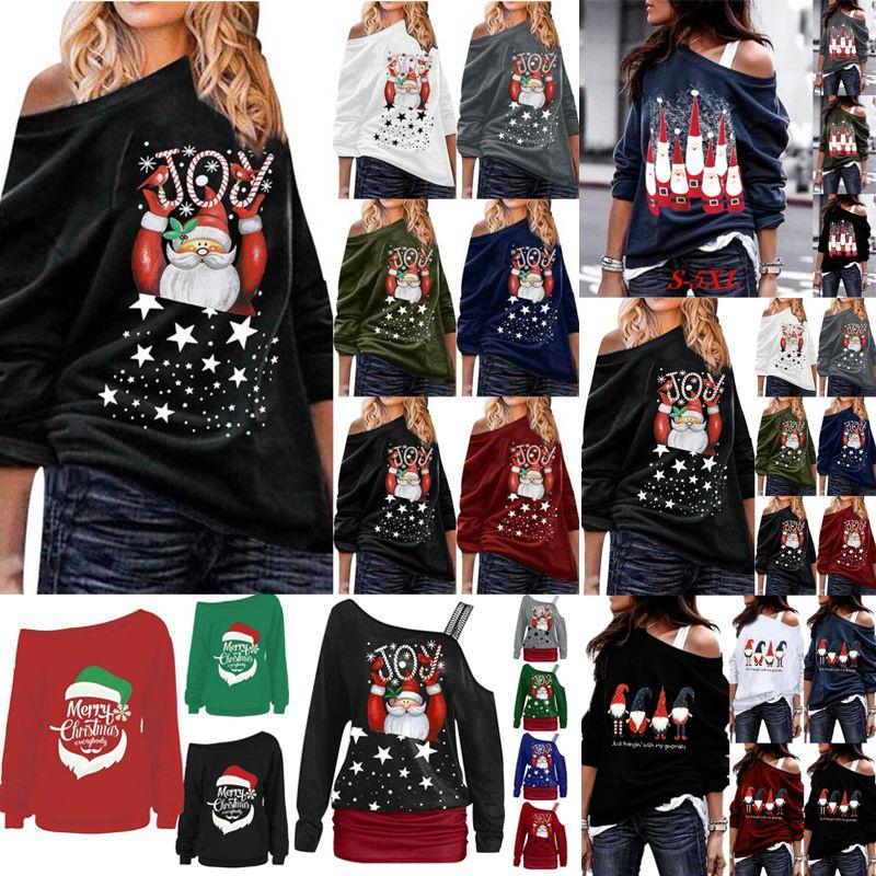 Stylish Women's Christmas Jumper Pullover Loose Fit Sweatshirt For Festive Seasons