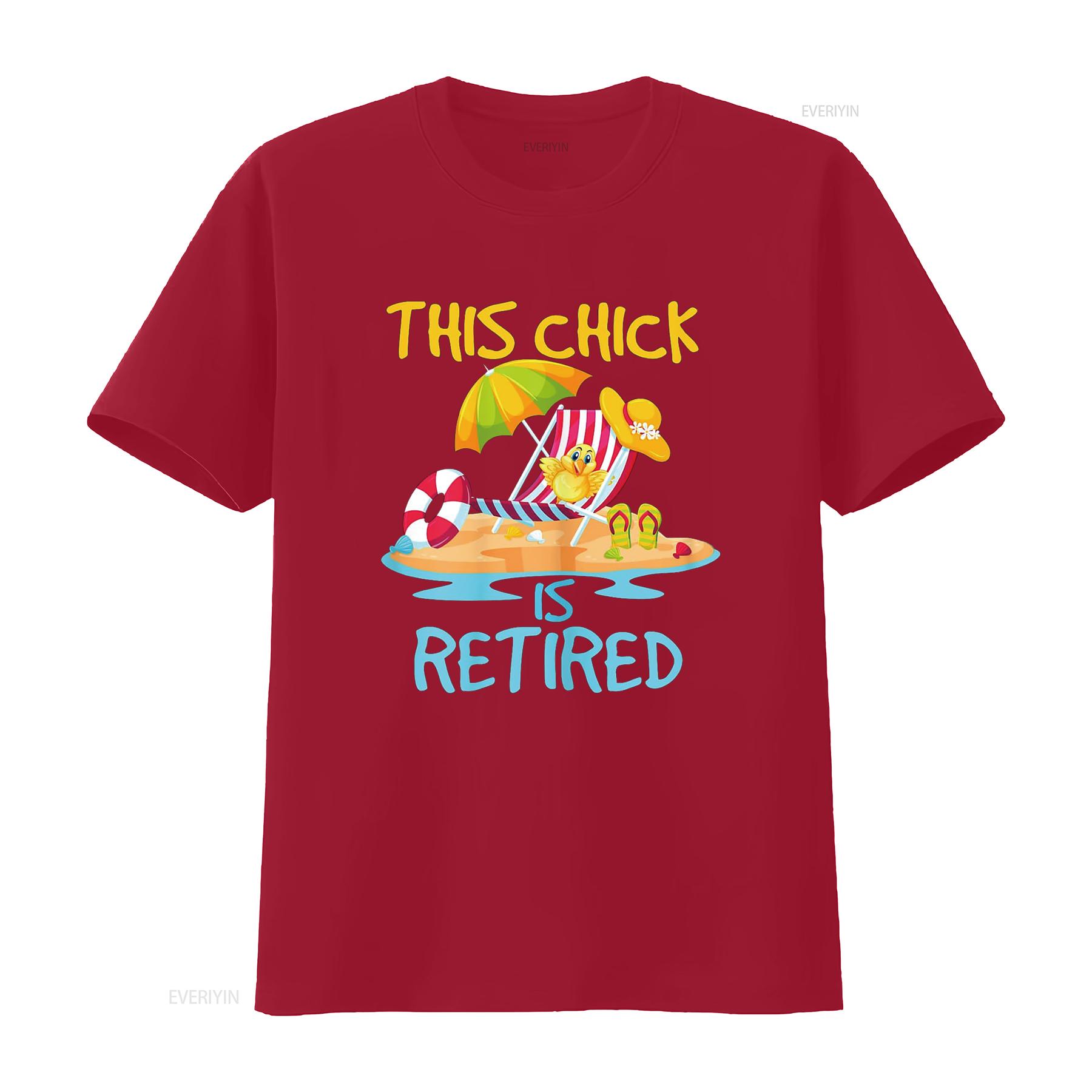 This Chick is retired Women Retirement T Shirt vintage Washed Comfortable fashion Slightly Unisex designer clothes Versatile S