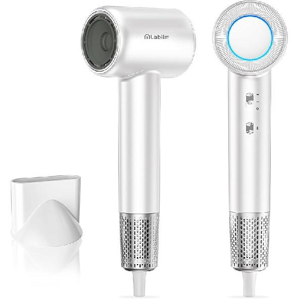 Hair Dryer, High-Speed Ionic Low Noise Blow Dryer with Brushless Motor for Fast Drying, Thermo-Control Quiet Compact Hair Blow Dryer, Hairdryer with белый