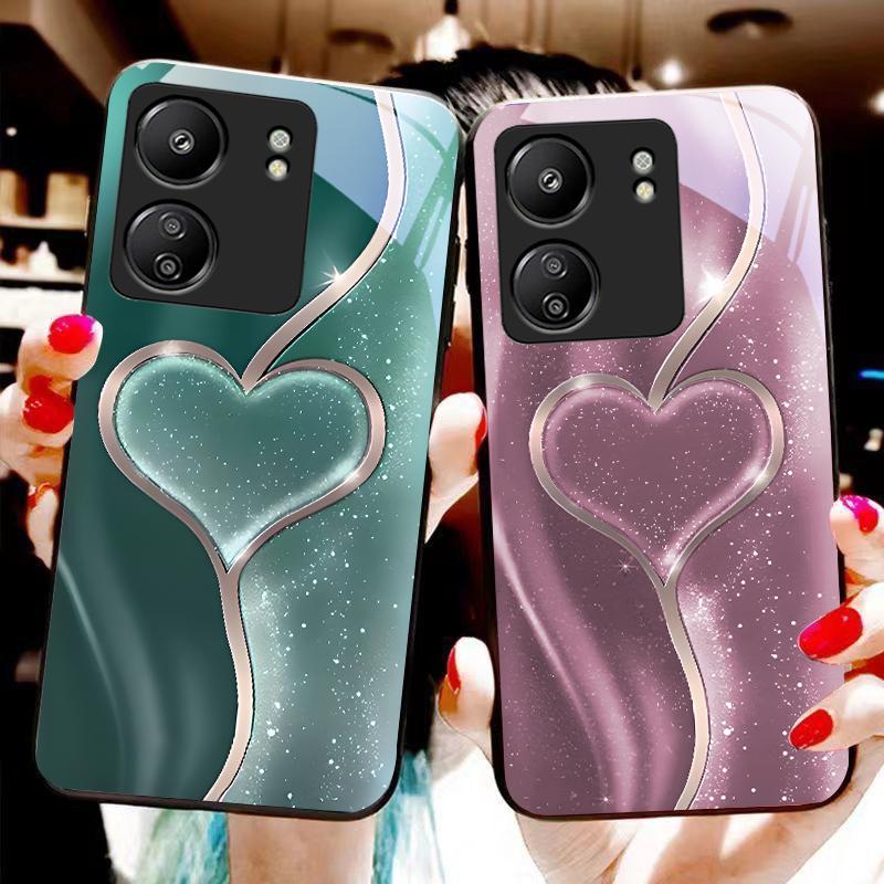 Gradual Love Big Für Xiaomi Redmi 13C Note13 12 Pro Plus 5G Note 9 13T Pro POCO X6 F5 F6 Schwarz Gehärtetes Glas Handyhülle