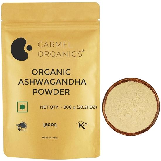 CARMEL ORGANICS Ashwagandha Root Powder (800 Grams), Jaivik Bharat Certified, Natural| Ashwagandha Podi/Amukkara Kizhangu/Asvagandha Churna