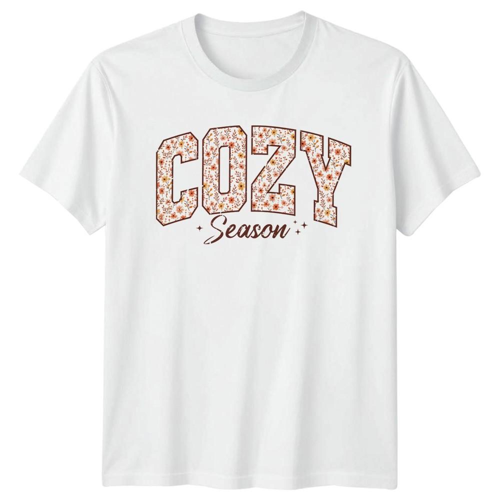 Cozy Season Autumn Floral Unisexs Unisexs Graphic Tee S