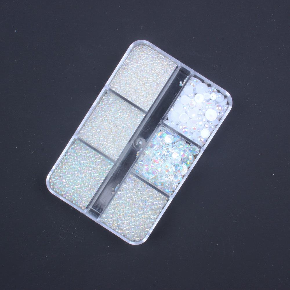 Transparent Iridescent Glass Bubble Beads for Nail Art - No Hole Pixie Caviar Beads