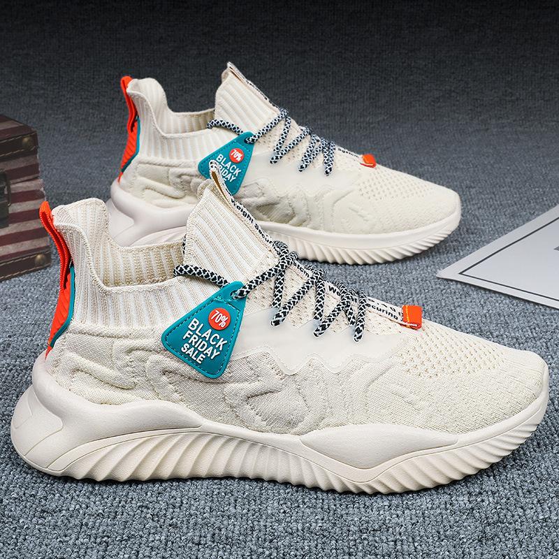 Sneakers Men's Breathable Mesh Shoes Casual Running Shoes Flying Woven Running Shoes Comfortable