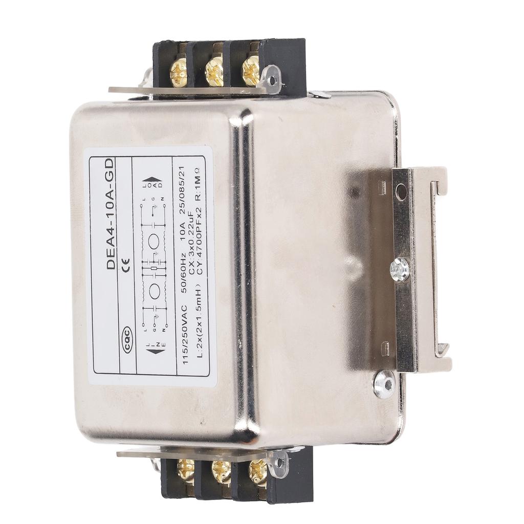 EMI Filter 10A Anti Interference Noise Filtration 35mm Rail Installation Single Phase Power Filter 1