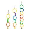 3 Pieces Colorful Rings Bird Stand Toy Swing With Chain and Rings Encouraging Play Activity For Pet Birds