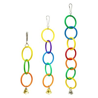 3 Pieces Colorful Rings Bird Stand Toy Swing With Chain and Rings Encouraging Play Activity For Pet Birds