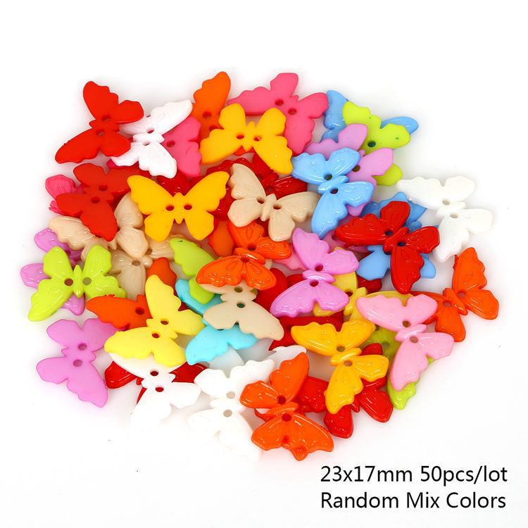 Colorful Plastic Button Set: Heart, Star, Butterfly, Round - DIY Jewelry Craft Accessories