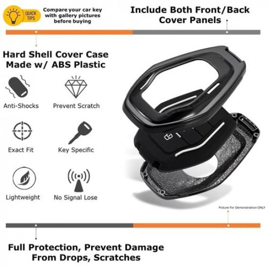 Black/Red Carbon Pattern Hard Key Cover For Honda Accord Civic CR-V HR-V Odyssey