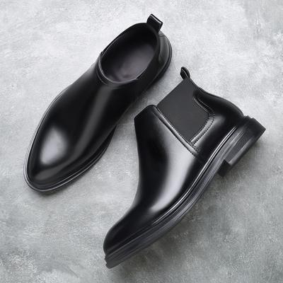 Botas Chelsea Puntiagudas de Gran Tamaño Premium Botas Casual de Negocios para Hombre Botas de Cuero Británico