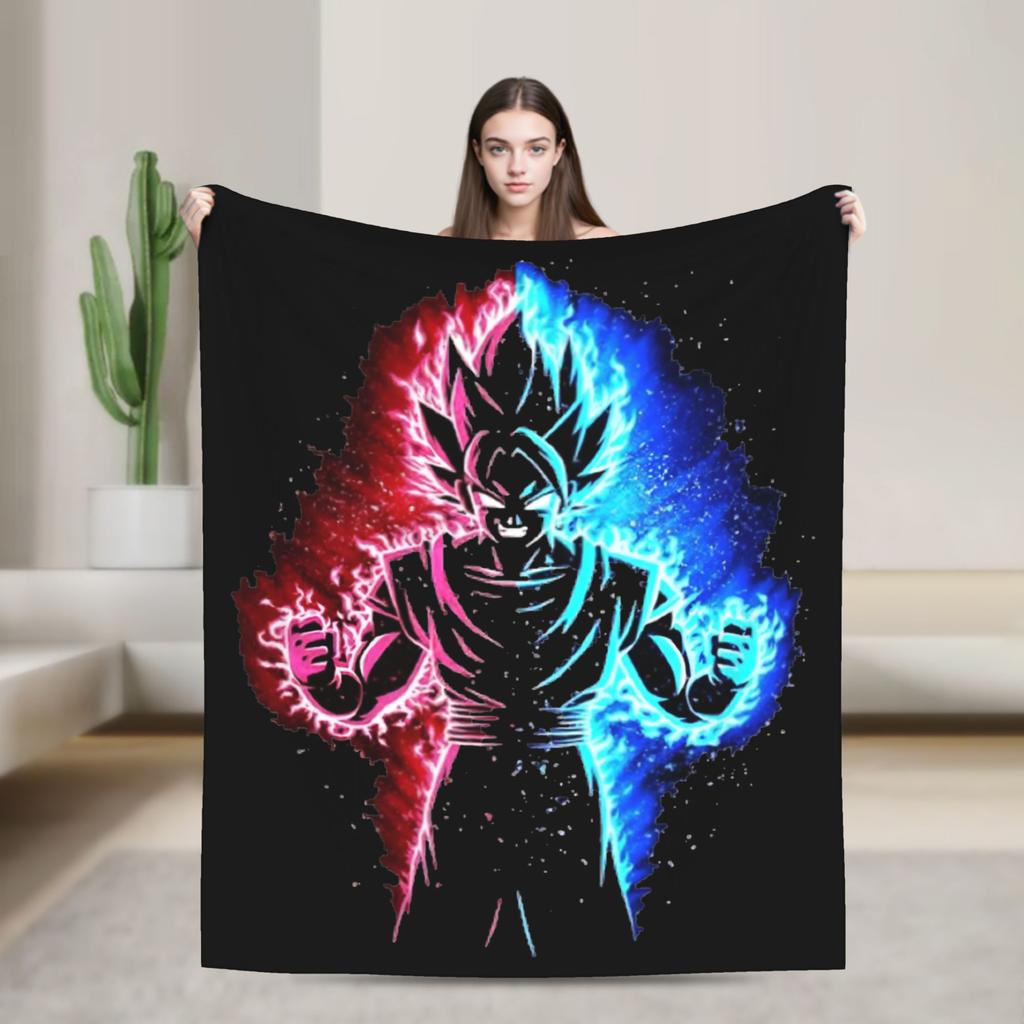 Goku Energy DBZ Blankets Fleece Throw Blanket Summer Air Conditioning Decoration Soft Warm Bedspreads,