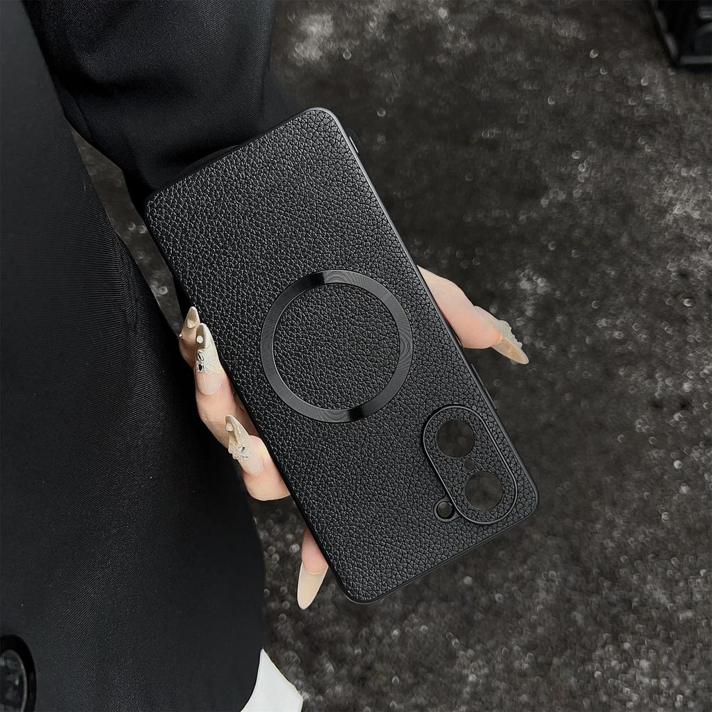 For OnePlus Nord CE5 5G/Ace 5 Racing 5G Magnetic Case Litchi Texture PU Leather + TPU Phone Back Cover