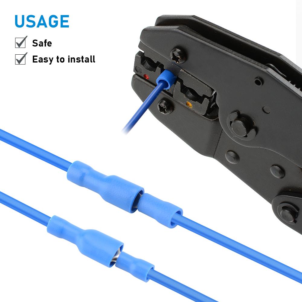 25Pairs 50pcs PVC Red/Blue Connectors Wire Connectors Wire Terminals Connectors Assorted Kit Insulation Crimping Terminals