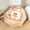 Charming Cat with Coffee and Book: Cute Day Companion   Auto Open/Closed Umbrella, Outdoor Travel Accessory, Lightweight & Durable 118