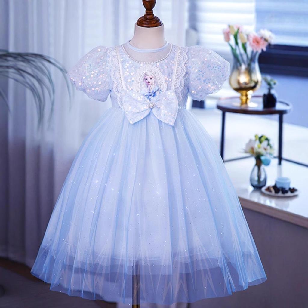 2024 Summer Light-Up Princess Elsa Frozen Dress for Girls
