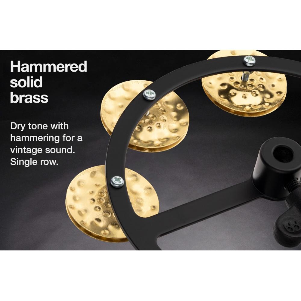 MEINL Percussion Headliner Series Hihat Tambourine Hammered Brass 1row HTHH1B-BK