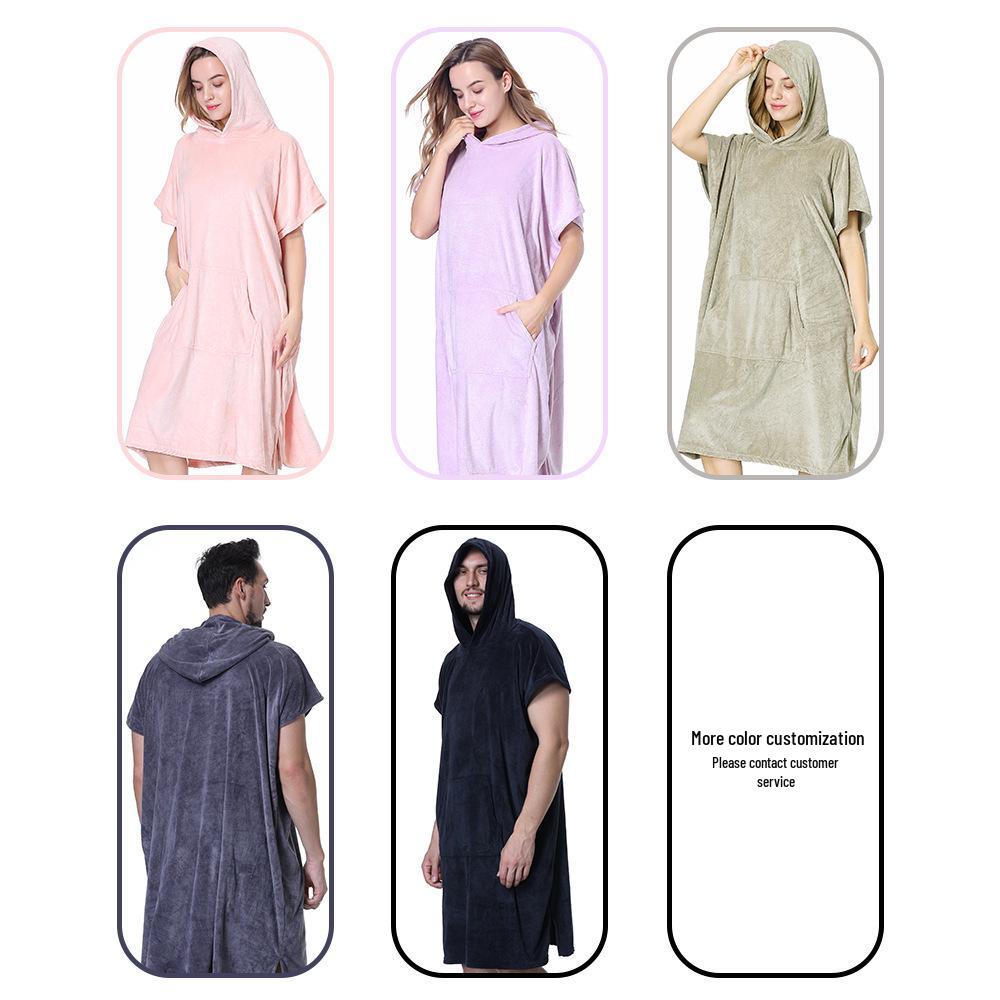 Unisex Quick-Dry Microfiber Hooded Poncho Towel for Adults – Ideal for Beach, Swimming, Diving, and Changing.