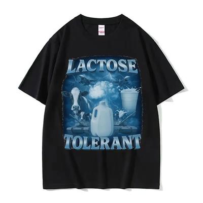 Lactose Tolerant Vintage Milk 90s Funny Graphic TShirt for Men Women High Quality Harajuku Tshirts Comfort Oversized Tee Shirt