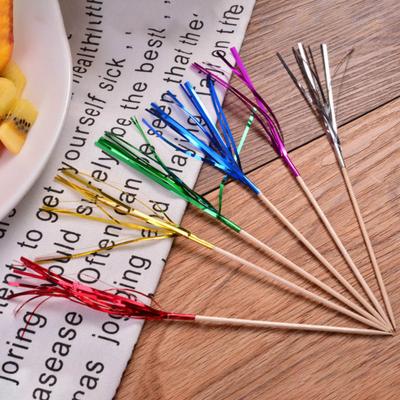 100 шт. Палички для їжі Блискучі Нековзкі Яскраво забарвлені Одноразові для вечірки Салат Торт Фрукти Виделки Святкові приналежності