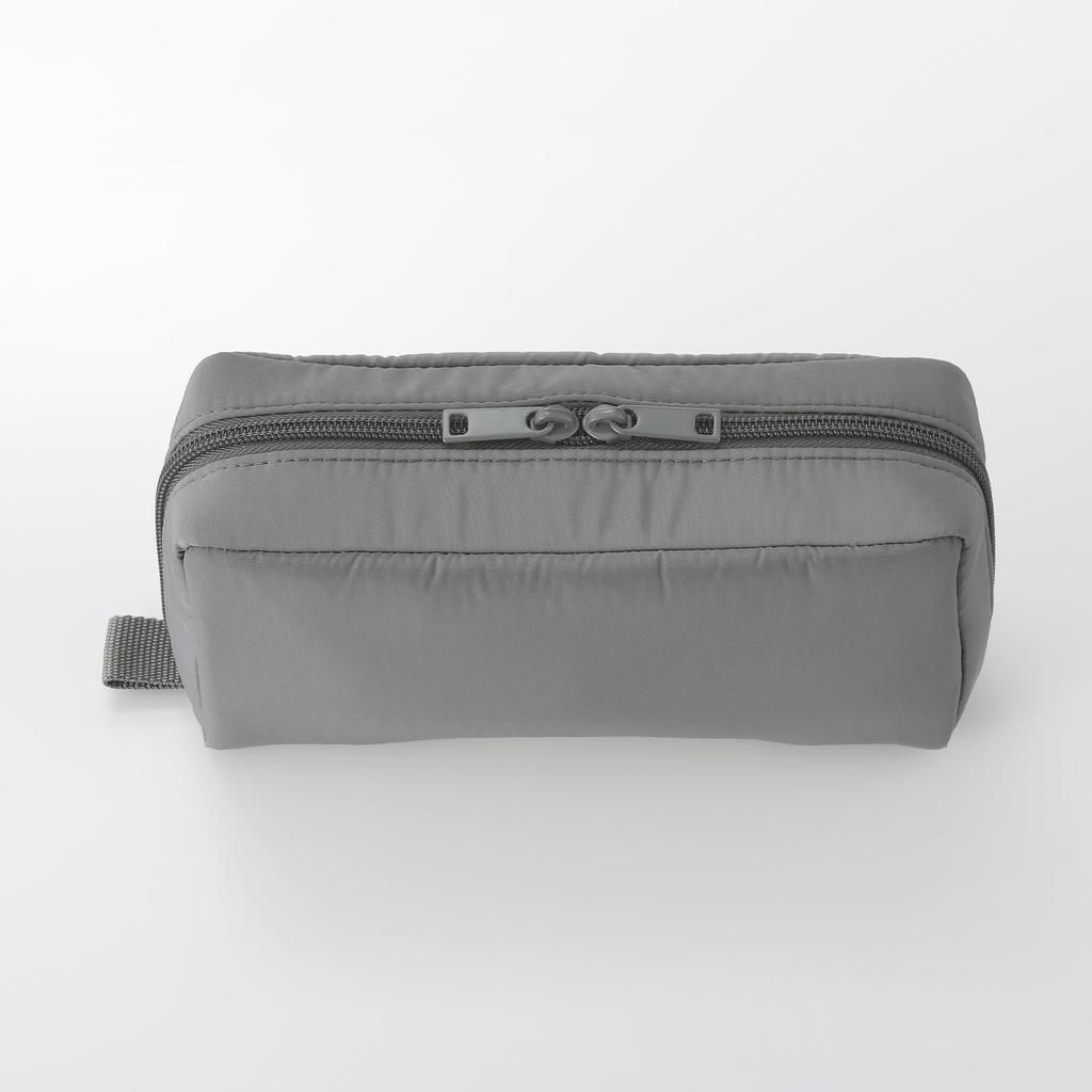 MUJI Polyester Gadget Approximately 20cm Wide x 9cm High x 6cm 44303795 Pouch, Deep, Gray,