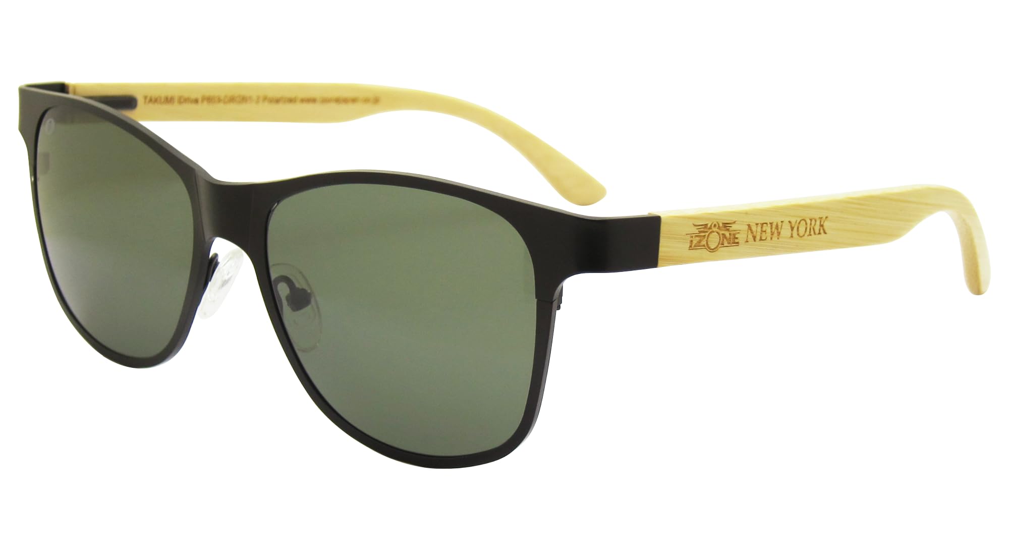 

iZONE High Performance Polarized Sunglasses WOOD Wooden IDRIVE Takumi Driving Fishing Golf [iZONE] Men s P603-DRGN1-2 (Green/Black)