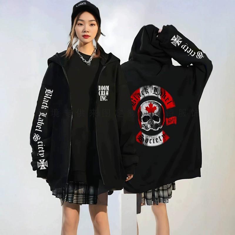 BLS Skull Print Hoodie Loose Fit Unisex Streetwear Sweatshirt Teens