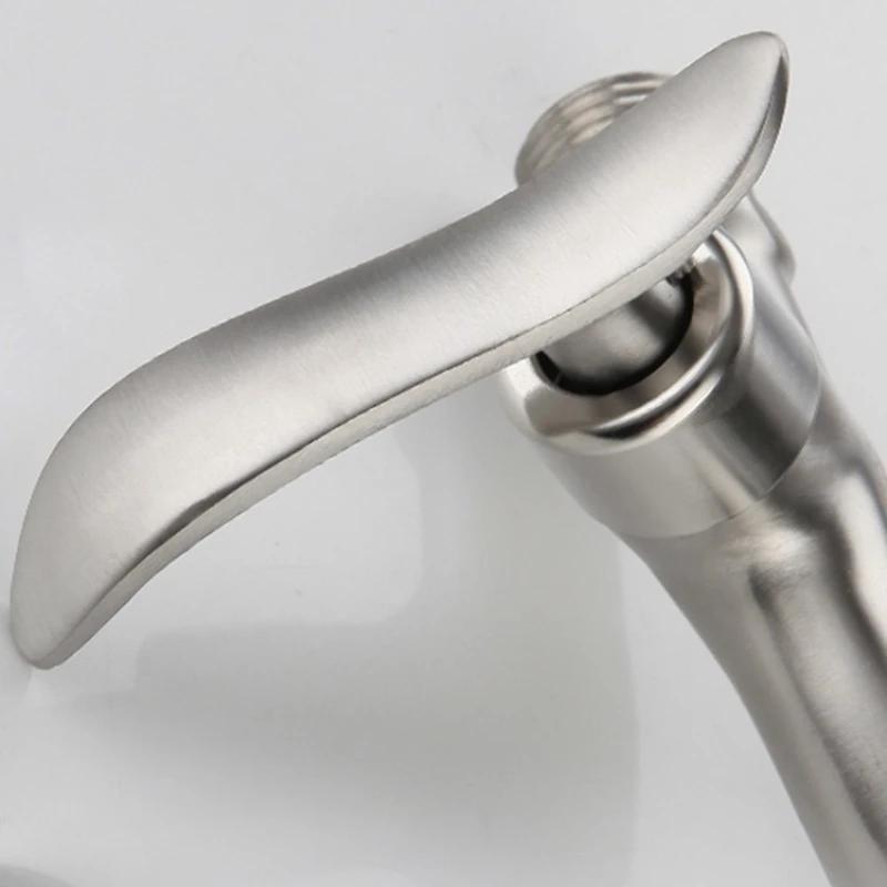 304 Stainless Steel Garden Faucet Wall Mounted Brushed Outdoor Fast Open Bibcock Garden Wash Basin Mop Faucet Torneira Parede