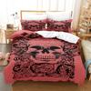 Cartoon Rose Skull Print Bedding Set Soft and Breathable Comforter Set Suitable for children's bedroom, guest room decoration