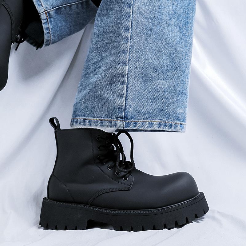 2024 Martin boots men's high-top leather shoes locomotive boots breathable heightening leather boots upturned tooling boots men's 8267-R