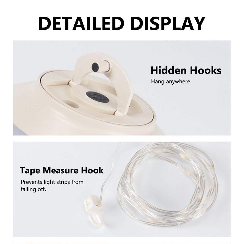 LED Camping String Light Portable 2 In 1 Campsite Ambient Lamp Waterproof Tent Light with 5