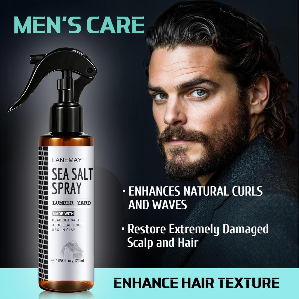 Sea Salt Spray-Soft For A Clean Look- And Shine And Texture-Enhance s Natural Curls And Waves-Suitable For All Hair Types, 120ml