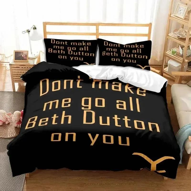 This Is My Yellow-Stone Watching Retro Fashion Bedding Set Duvet Cover Pillowcase Single Double King Size Adult Bedroom Gift