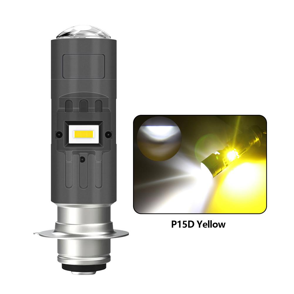 6000Lumen P15D H4 Motorcycle LED Spot Light Aluminum Alloy Lens Headlight Scooter Motorbike Bulb Dual Color DRL Hi/Lo Beam Light