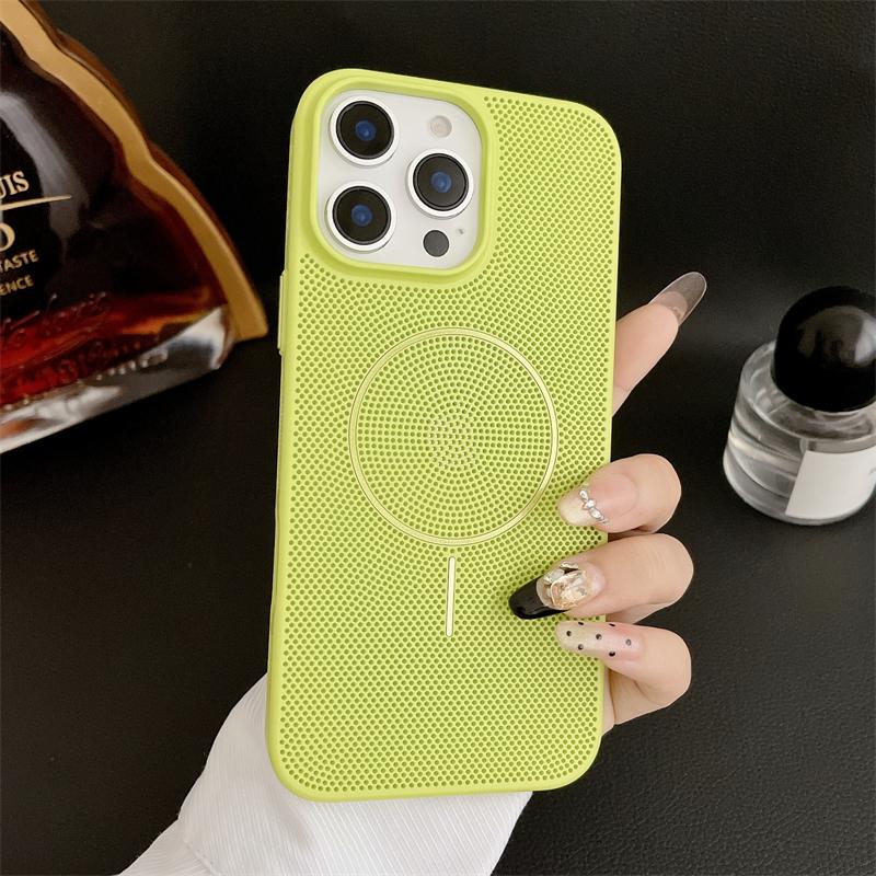 Magnetic Heat Dissipation Mesh For Magsafe Case For iPhone 16 14 15 Plus 13 12 11 Pro Max Cooling Breathable Hard PC Thin Cover