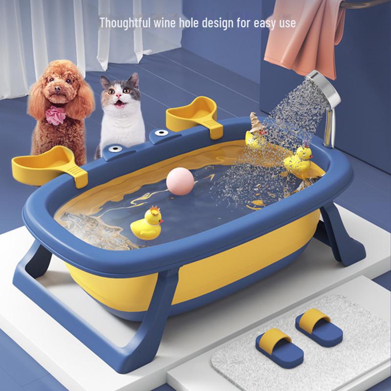 Foldable Pet Bath Tub for Cats and Dogs - Anti-slip Foot Wash & Medicinal Bath Basin