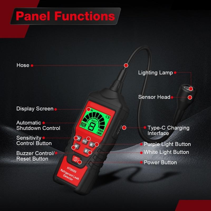 Gas Leakage Tester Sniffer Leak Detector HVAC Air Conditioning Refrigeration System Detection Tool