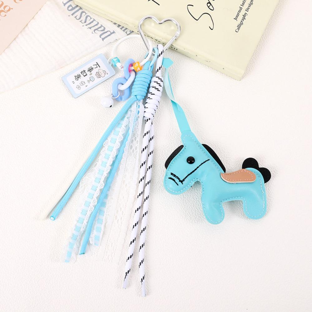 

Leather Horse Keychain Korean Style Chinese New Year Gift Kawaii Zodiac Pony Bag Pendant Backpack Style4